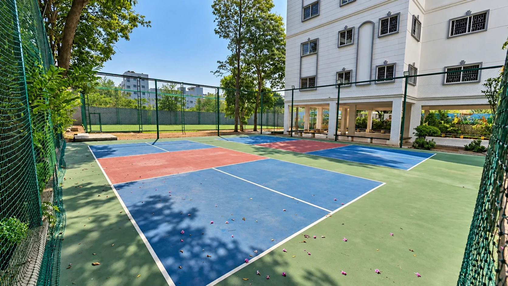 Sports courts on the MVJ campus